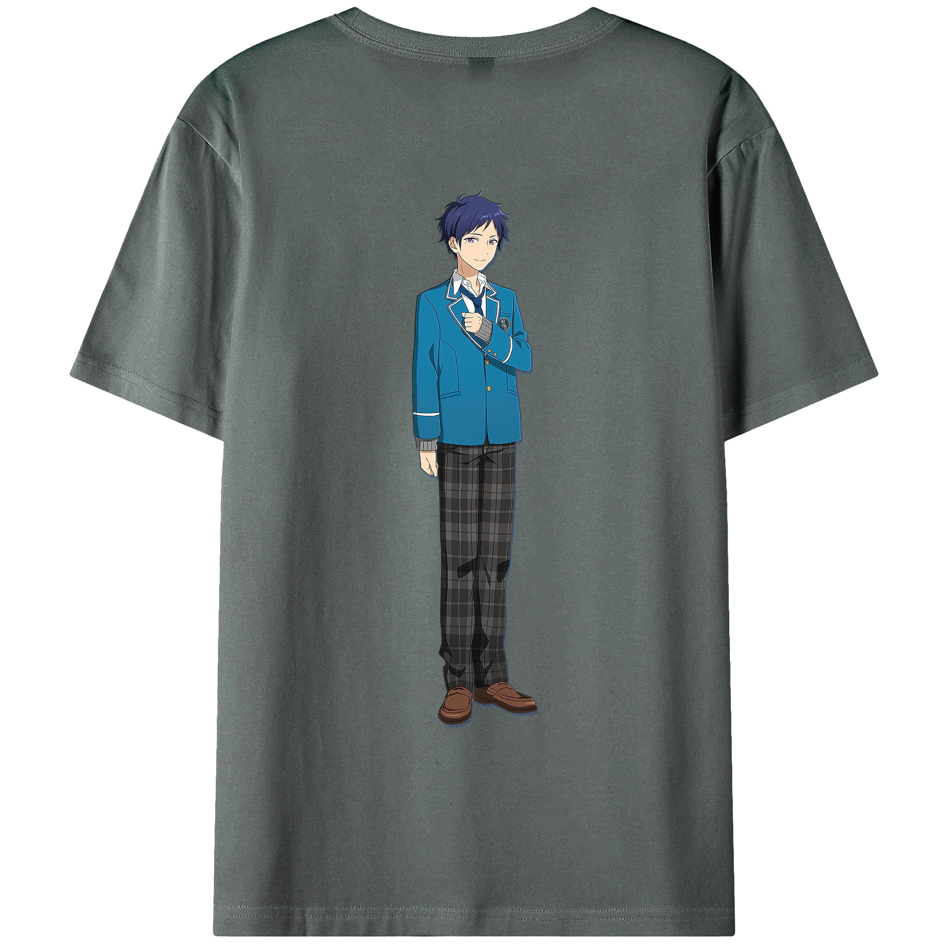 （画像用） あんさんぶるスターズ! Ensemble Stars 綿100％ メンズ半袖Tシャツ（バックプリント） 通気性